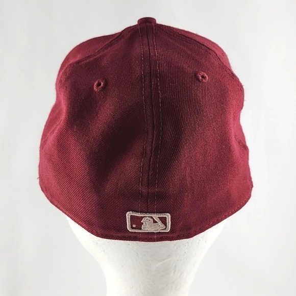 ⭐️3/ $30⭐️ Toronto Blue Jays New Era 59Fifty Ball Cap Burgundy Tan Size 7.5 - Picture 6 of 14